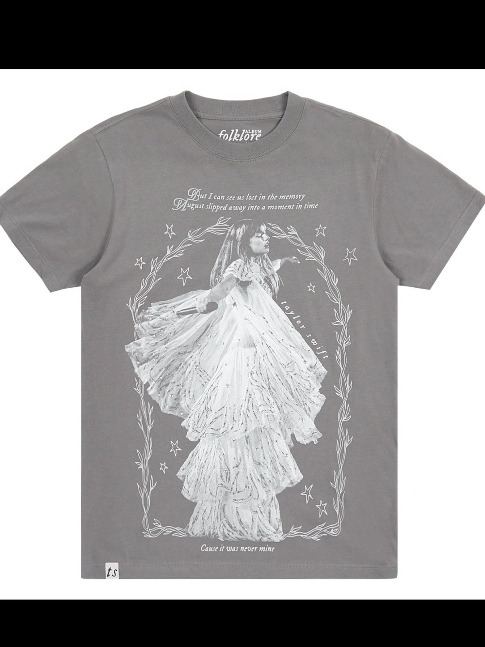 Taylor Swift folklore Shirt Moment in Time Gray Rhinestones Eras Tour